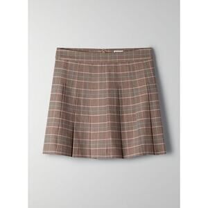 Sunday Best Olive Skirt - 4 Tan Violet Glencheck